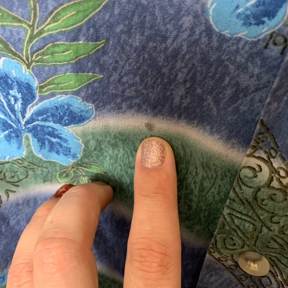 Consensus: Blue Hawaiian Shirt Hibiscus Large - Picture 4 of 9